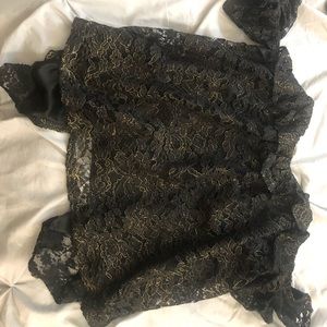 Like new francescas gold and black lace top